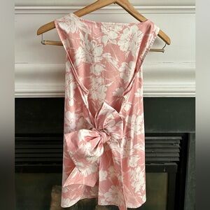 Women’s Pink Floral Tie-Back Blouse